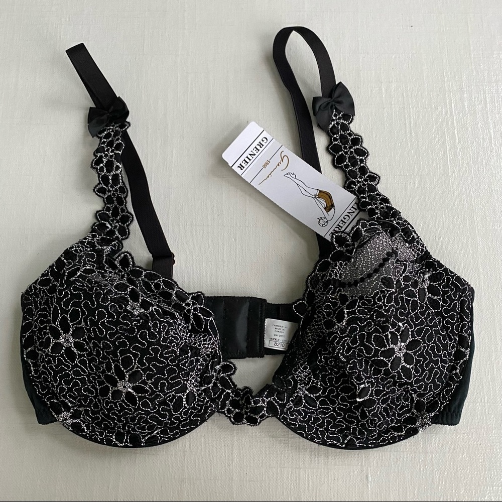 NWT Grenier Lingerie Black Laced Bra
